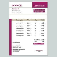 invoice template design printable free download vector