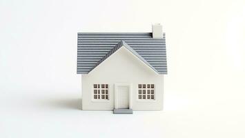 miniature house on white background. saving money and property investment concept. generative AI photo