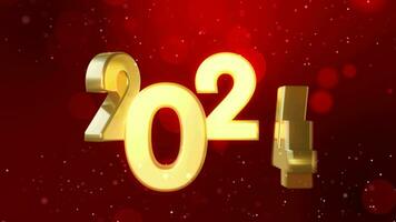 contento nuevo año 2024 celebracion, dorado texto animación antecedentes video