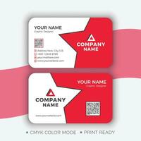 Red Color Creative Business Card Design, Vector, Template vector