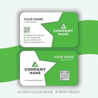 Green Color Creative Business Card Design, Vector, Template vector