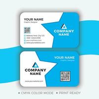 Blue Color Professional Business Card Design, Vector, Template vector