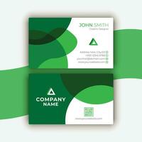 Green Color Creative Business Card Design, Vector, Template vector