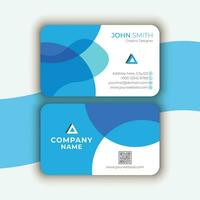 Blue Color Professional Business Card Design, Vector, Template vector