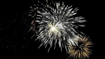 Gold fireworks night celebration background video
