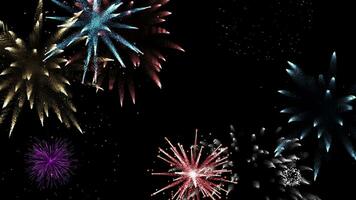 kleurrijk vuurwerk nacht viering achtergrond video