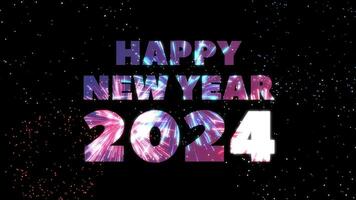 Happy new year 2024 text with firework video