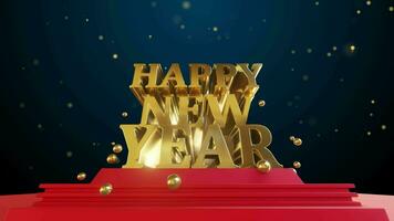 Gold happy new year text with firework video