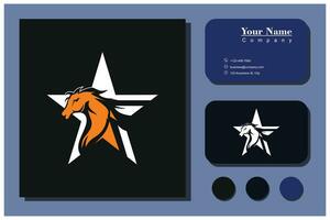 estrella caballo logo concepto vector