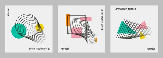 Bauhaus carteles con diferente geométrico elementos. conjunto de mínimo Clásico geométrico diseño carteles vector