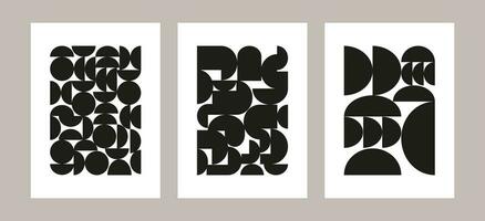 futurista Bauhaus carteles con diferente geométrico elementos vector