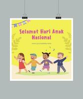 Happy International Children Day a Vector Poster Template