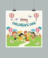 Happy International Children Day a Vector Poster Template