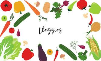 Set of delicious vegetables vector