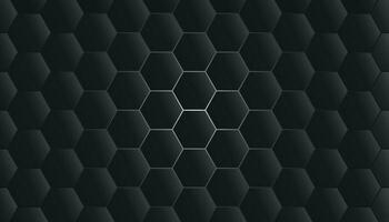 black hexagon background with a white light.  black hexagon background. abstract geometric hexagon pattern. modern geometric hexagon vector