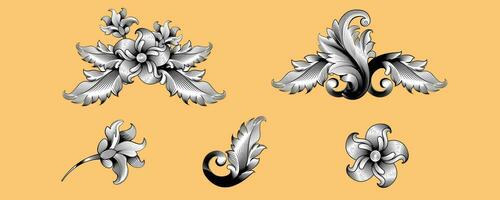 Vintage baroque vector design element