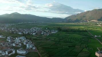 Village and fields in Shaxi, Yunnan, China. video