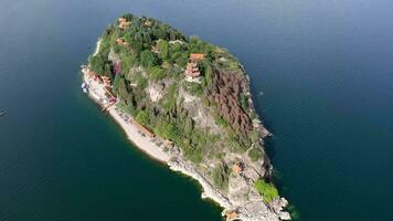 Island in the Fuxian Lake, in Yunnan, China. video