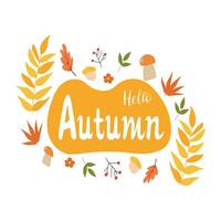 hello autumn fall background card vector