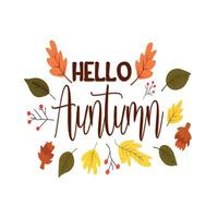 hello autumn season vector