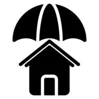 icono de glifo de protección del hogar vector
