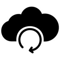 updating cloud glyph icon vector