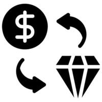 exchange glyph icon vector