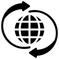 icono de glifo global vector