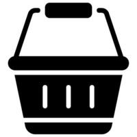 shopping basket glyph icon vector