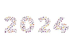 2024 number with pattern shapes for Happy New Year vector