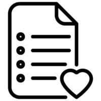 wishlist line icon vector
