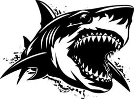 Shark, Black and White Vector illustration