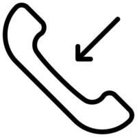 incoming call line icon vector