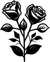 Roses, Minimalist and Simple Silhouette - Vector illustration