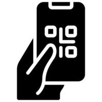 icono de glifo de código qr vector