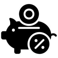 piggy bank glyph icon vector