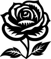 Rose, Black and White Vector illustration