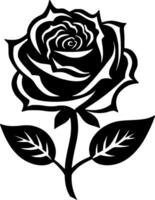 Rose, Black and White Vector illustration