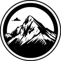 Mountain - Black and White Isolated Icon - Vector illustration