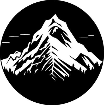 Mountain Range, Black and White Vector illustration