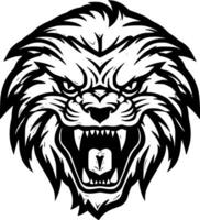 Lion, Black and White Vector illustration