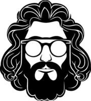 Hippie, Minimalist and Simple Silhouette - Vector illustration