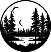 Forest, Minimalist and Simple Silhouette - Vector illustration