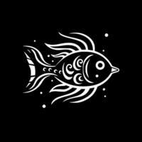 pescado - negro y blanco aislado icono - vector ilustración