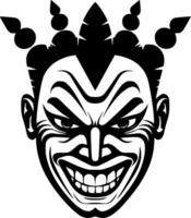 payaso - negro y blanco aislado icono - vector ilustración