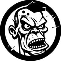 Zombie, Black and White Vector illustration