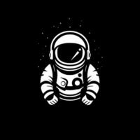 astronauta - negro y blanco aislado icono - vector ilustración