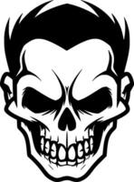 Skull, Black and White Vector illustration