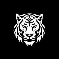 Tigre - negro y blanco aislado icono - vector ilustración