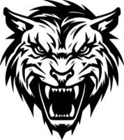 Tiger - Black and White Isolated Icon - Vector illustration